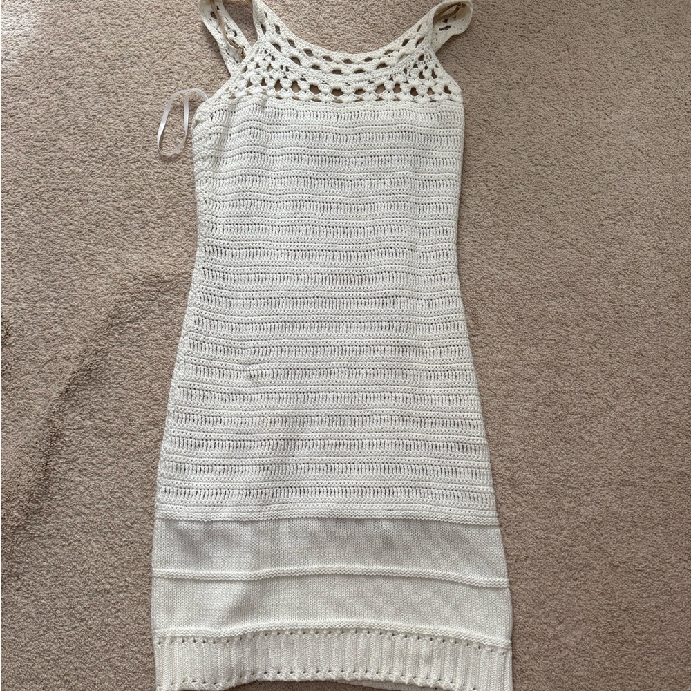 Elegant Milly White Crochet Dress or Coverup